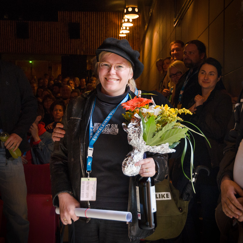20 vuotta festivaaleilla työskennellyt kuljetusvastaava Minna Ylikoski